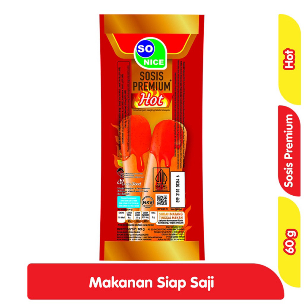 

So Nice Sosis Premium Pedas 60 g