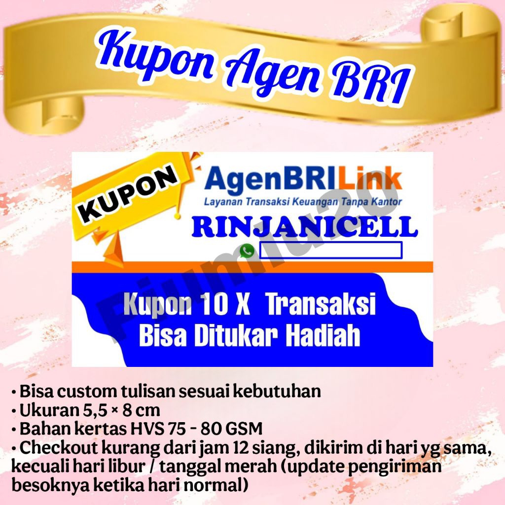 KUPON AGEN BRI /BRILINK