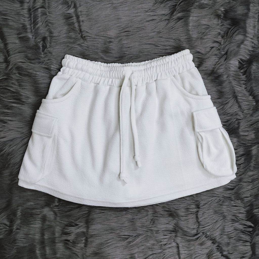 Rok Celana Cargo Wanita Skort Wanita Rok Cargo Wanita Rok Celana Putih Rok Putih Skort Putih Wanita