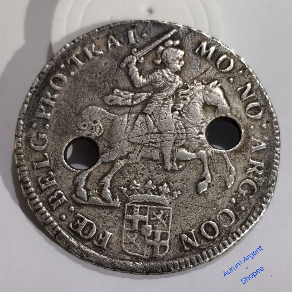 T.1-- 1 PC KOIN KUNO PERAK ASLI ONE 1 DUCATON RIDER CONCORDIA TH 1749. -- SILVER COIN --