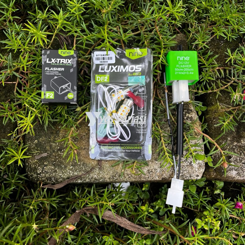 PAKET SEIN AEROX NEW 2 MODE DAN SOKET 3 KABEL + DIODA DAN FLASHER NINE LUMINOSLED LAMPU T10 DF1 DAN 