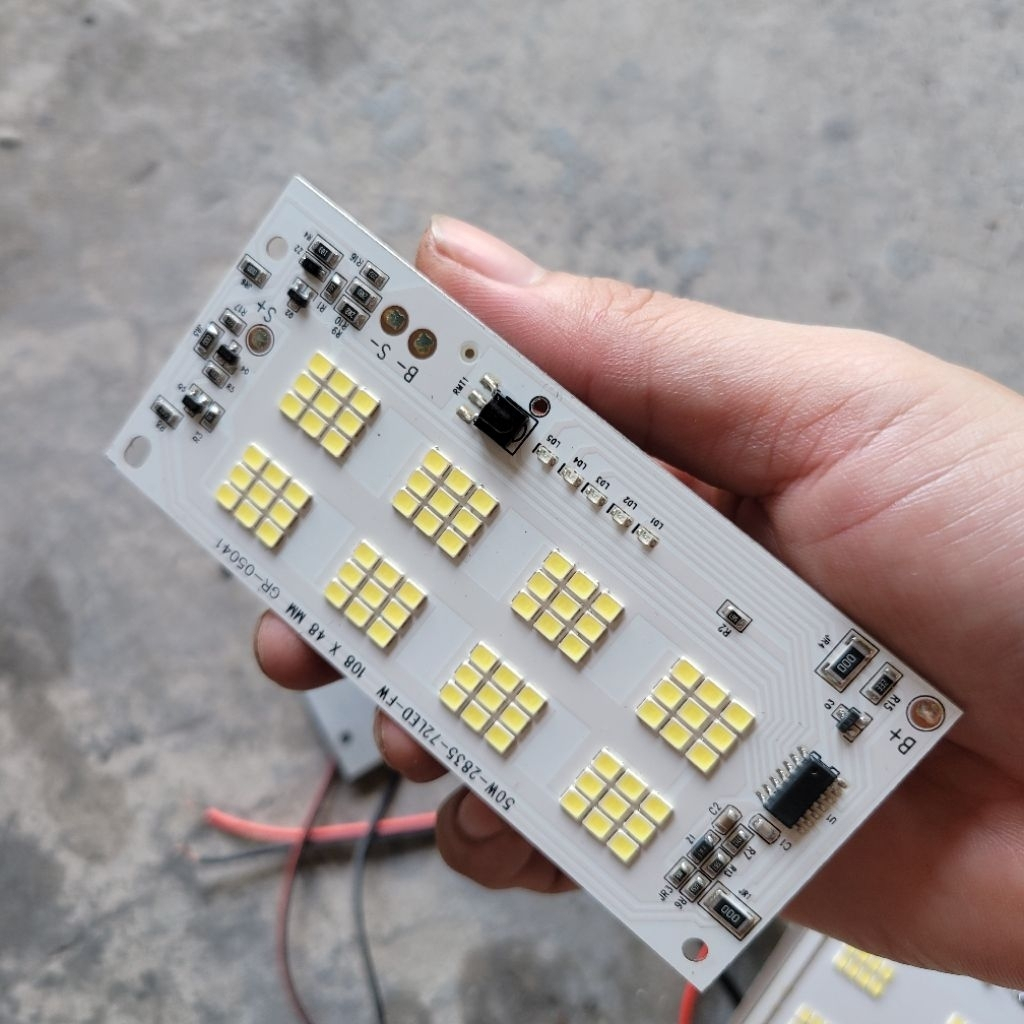 Papan Led PCB SMD 50W Input  DIY Led Solar Panel Surya Emegency Baterai 3.7v 3.2V