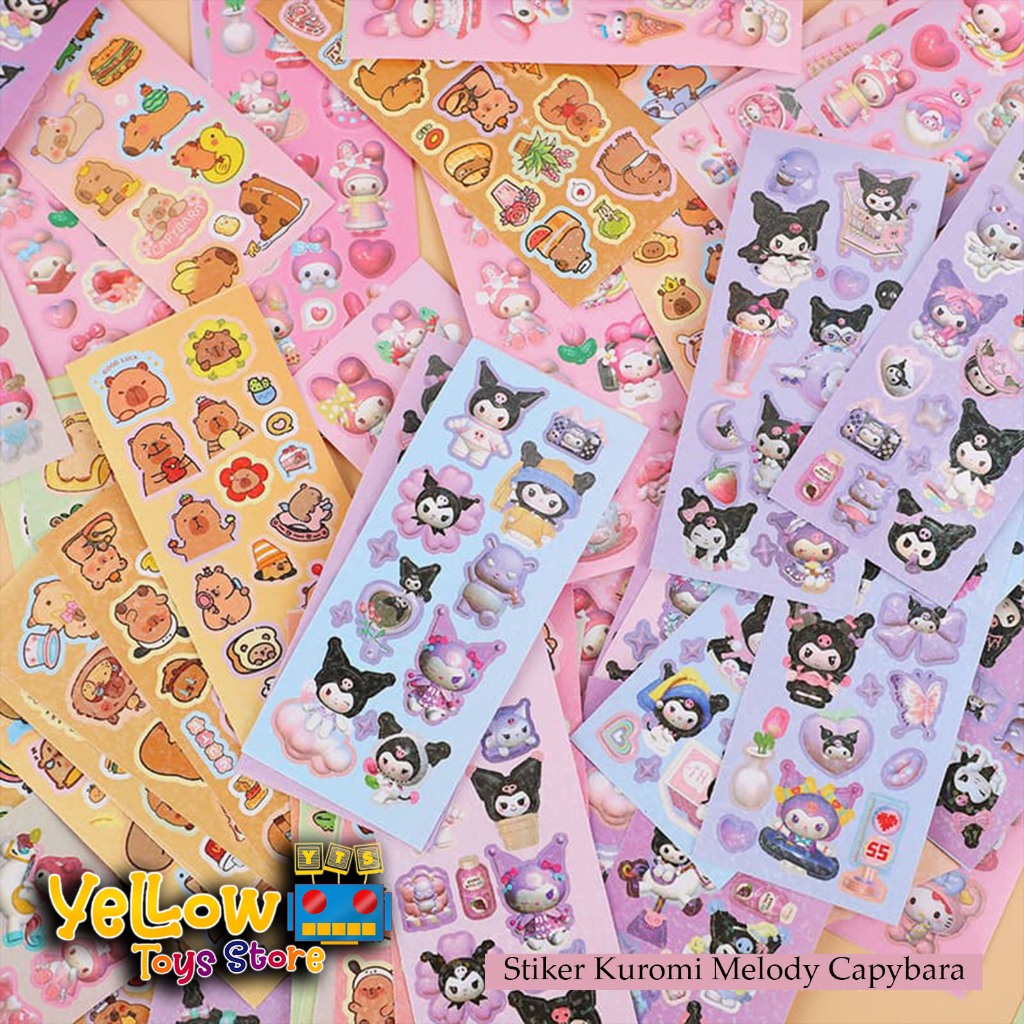 

Stiker Kartun Lucu Sanrio Melody Capybara 3D isi 20pcs Stiker DIY Sticker Anak