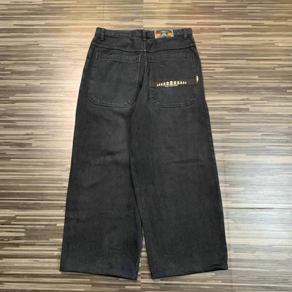 celana panjang denim pants Y2K Alien workshop skate pants OG baggy jeans blackwash second original