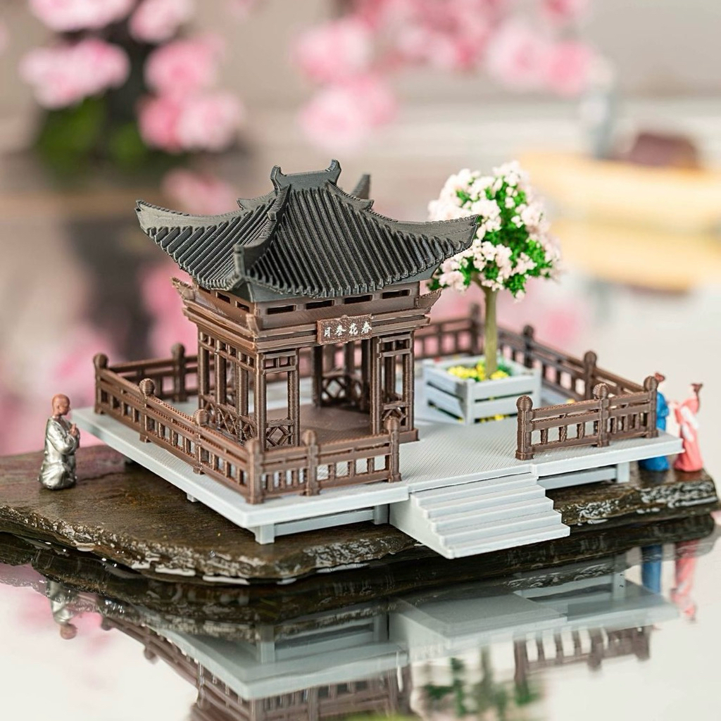 miniatur hiasan aquascape paludarium diorama halaman kuil super realistic