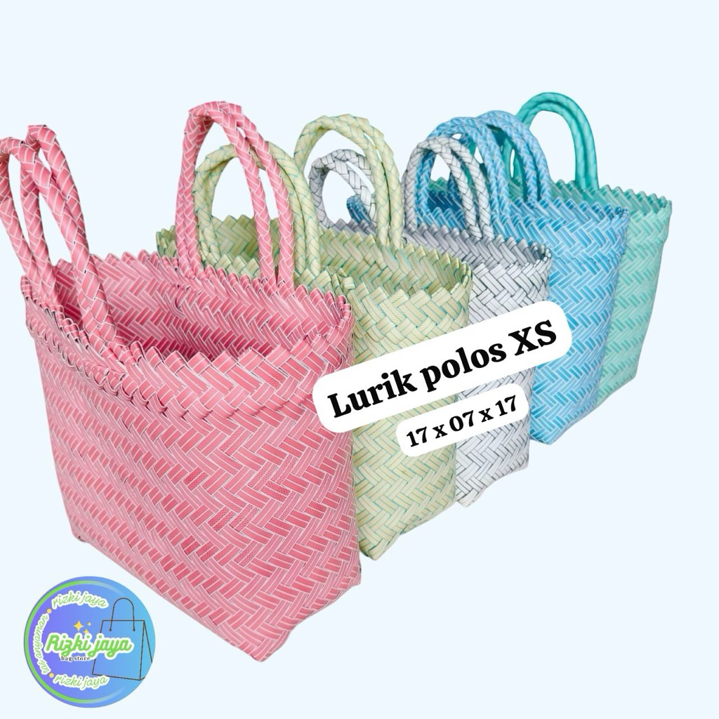 Tas anyaman plastik XS/Tassouvenir pernikahan/Tas souvenir ulangtahun/Tas hampers lebaran