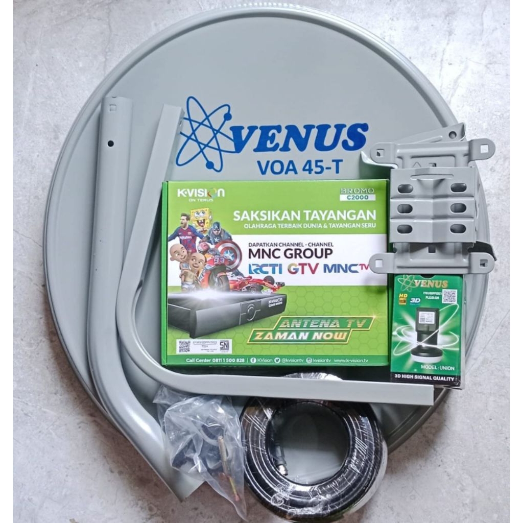 PAKET PARABOLA VENUS DIM 45 CM DIGITAL K-VISION BROMO C2000