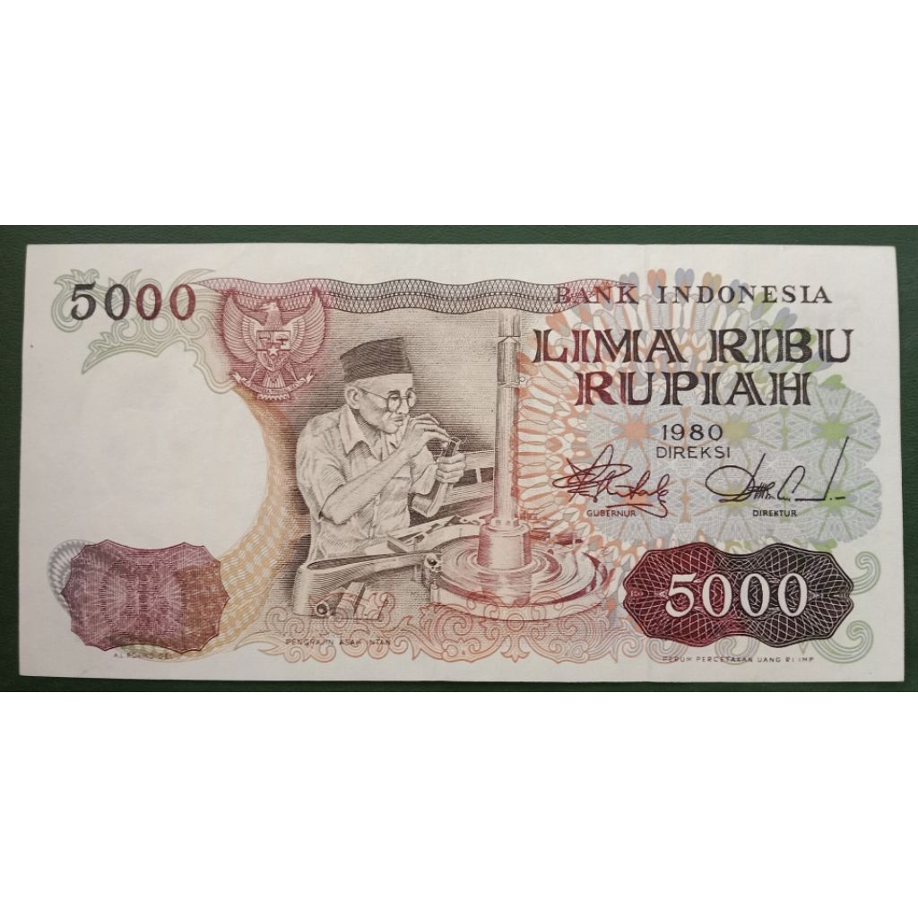 UANGKUNO 5000 RUPIAH ASAH INTAN THN 1980