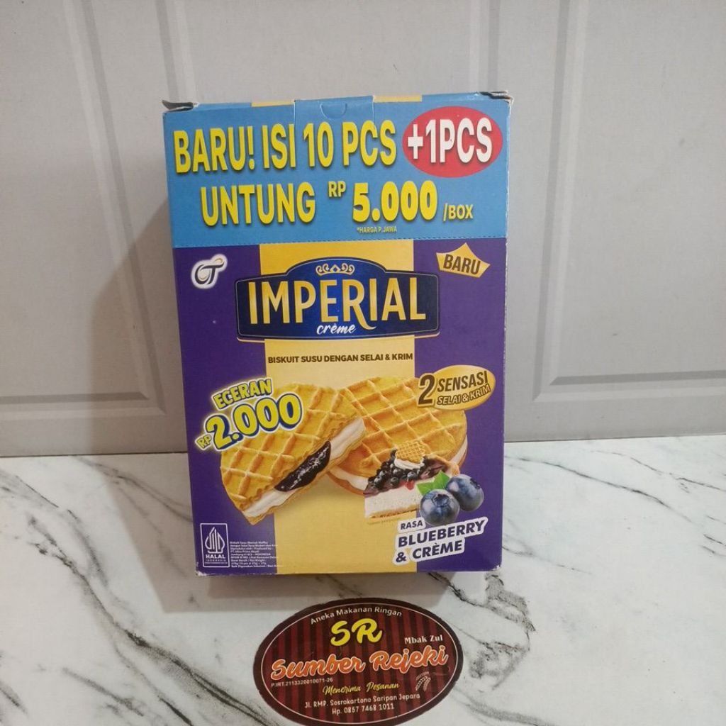 

IMPERIAL BISKUIT DENGAN CREAM DAN SELAI BLUEBERRY ISI 10+1 BUNGKUS