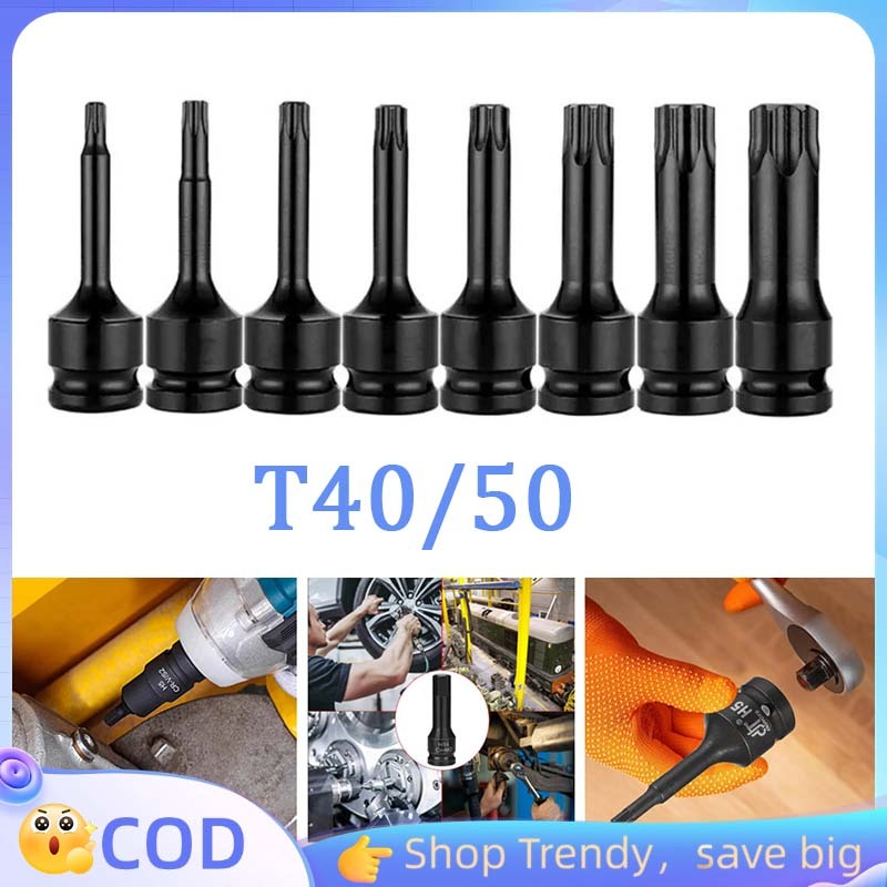 Soket Bintang Torx Mata Kunci Shock Bintang Star Bit Socket Torx Impact 1/2 Inch T40 T50
