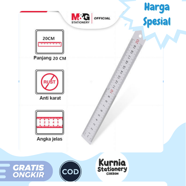 

M&G Alumunium Rules / Penggaris Besi 15 & 20 cm (Satuan)