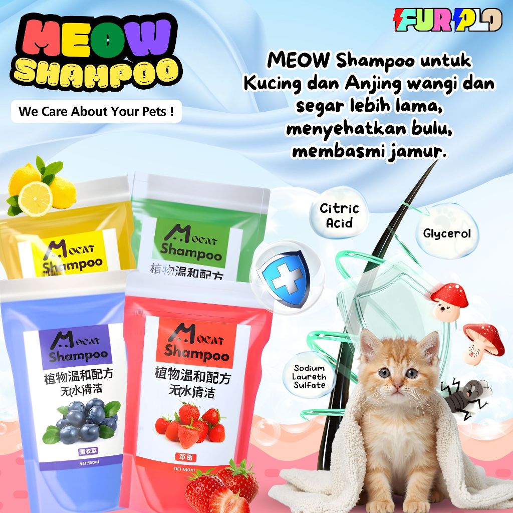 SHAMPOO KUCING SHAMPOO ANTI JAMUR DAN MENCEGAH BULU RONTOK Furplo