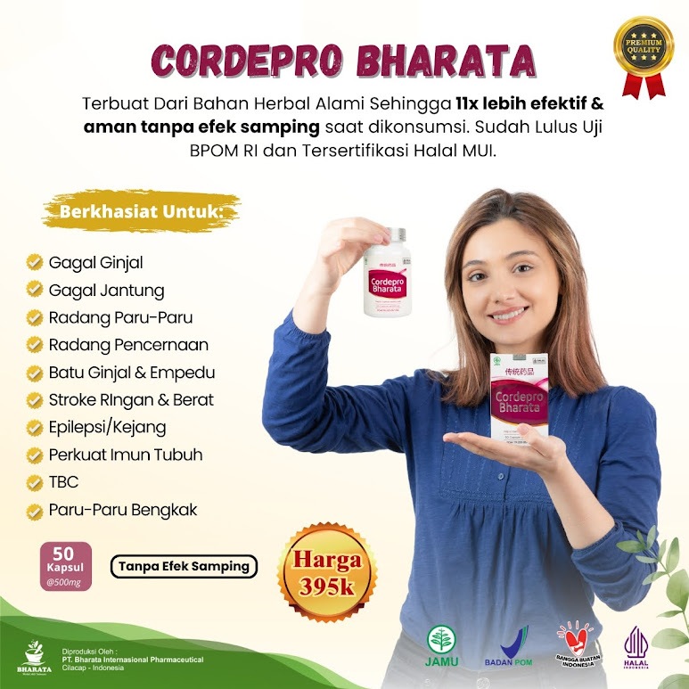 CORDEPRO BHARATA HERBAL ORIGINAL - OBAT UNTUK PARU-PARU - CORDEPRO BHARATA DIJAMIN AMPUH DAN BPOM
