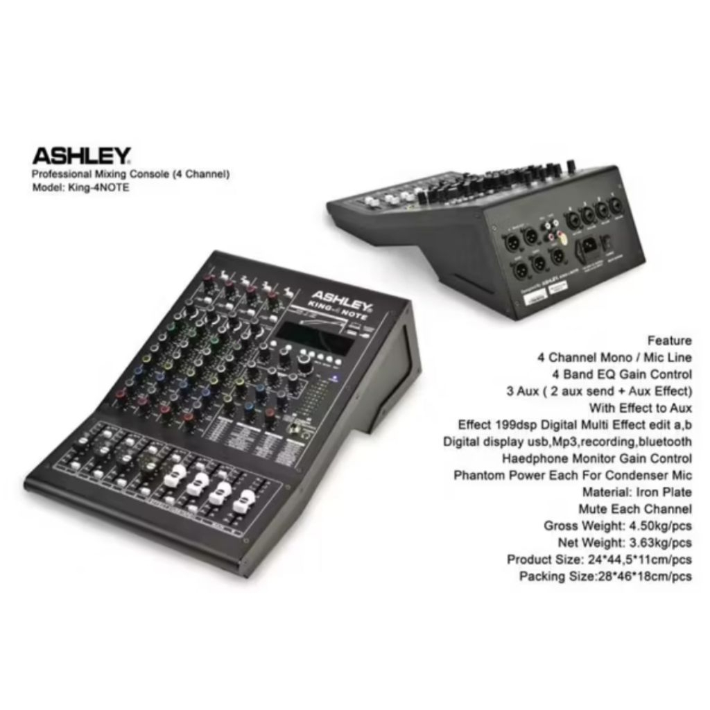 Mixer Ashley King-4Note Original | 4 Channel Audio Mixer Profesional