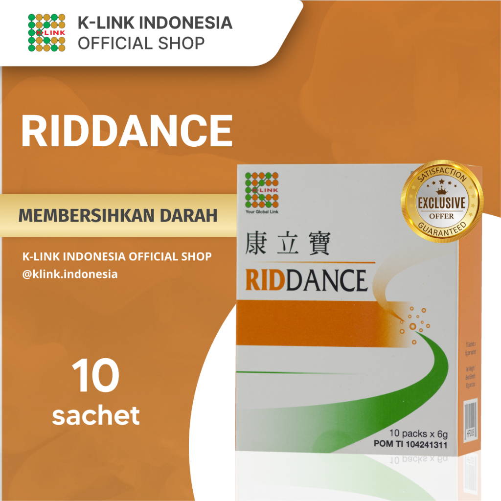 [EXCLUSIVE] Riddance K Link Original (1 Box isi 10 Sachet) Pembersih Darah Permbersih Usus Detoksifi