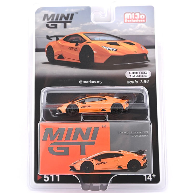Mini GT 511 Lamborghini Huracan STO Arancio Borealis Mijo Exclusive