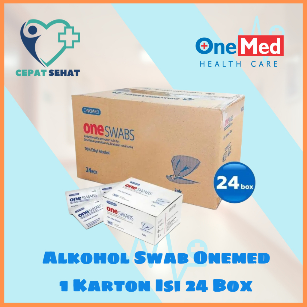 OneSwab Tissue Alkohol swab Onemed Karton Isi 24 Box alcohol swab