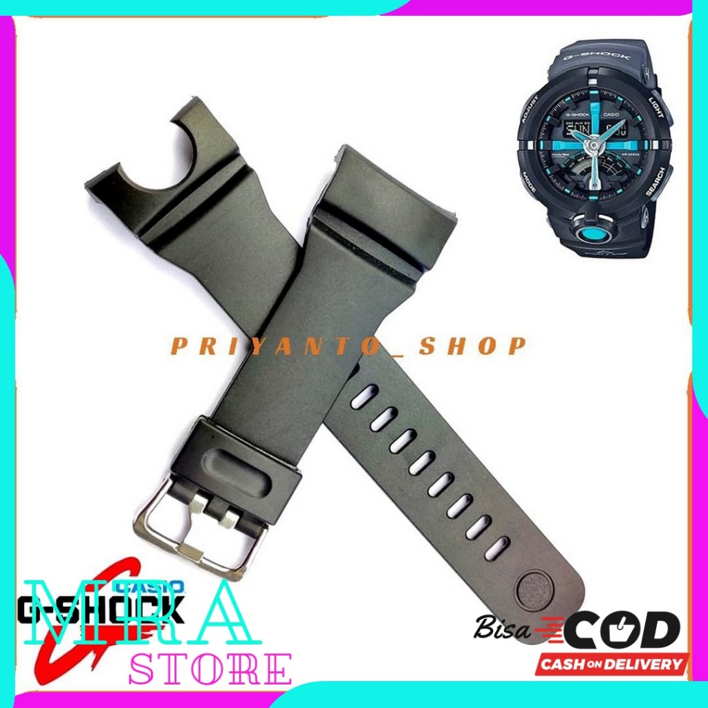 Strap Tali Jam Tangan Casio G-Shock GA-500 Gshock GA 500 G-Shock GA500 Rubber Hitam