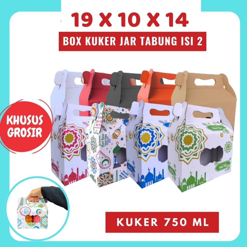 

Box Jinjing Kuker 19x10x14 Jinjing Jar (KUKER TOPLES JAR 750ml ISI 2) Box Jinjing Kardus Lebaran Idul Fitri Hampers Polos/Motif