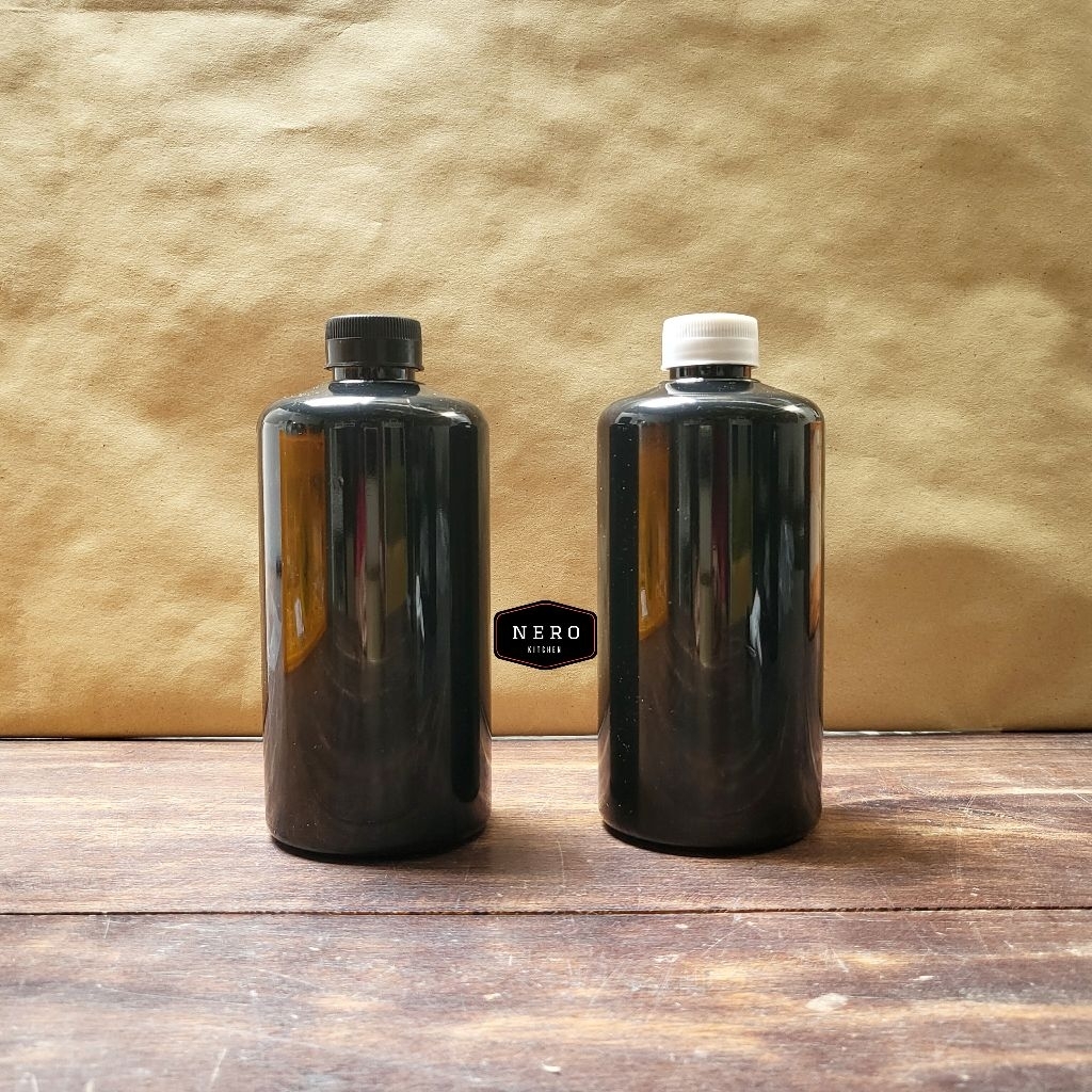 Botol Hitam 500ml Plastik / Botol Amber Plastik / Botol tempat sabun / Botol minum kemasan / Botol s