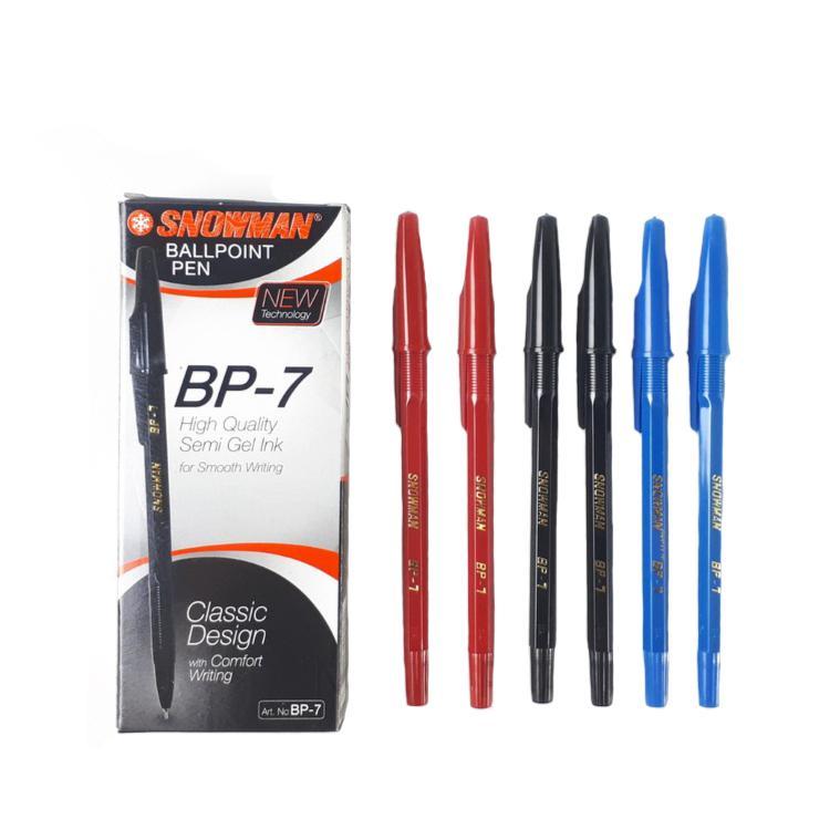 

(1 PACK) Snowman Ballpoint Pen BP-7 | Pulpen 0.5mm Smooth Writing - Hitam (1 Pack Isi 12 pcs)