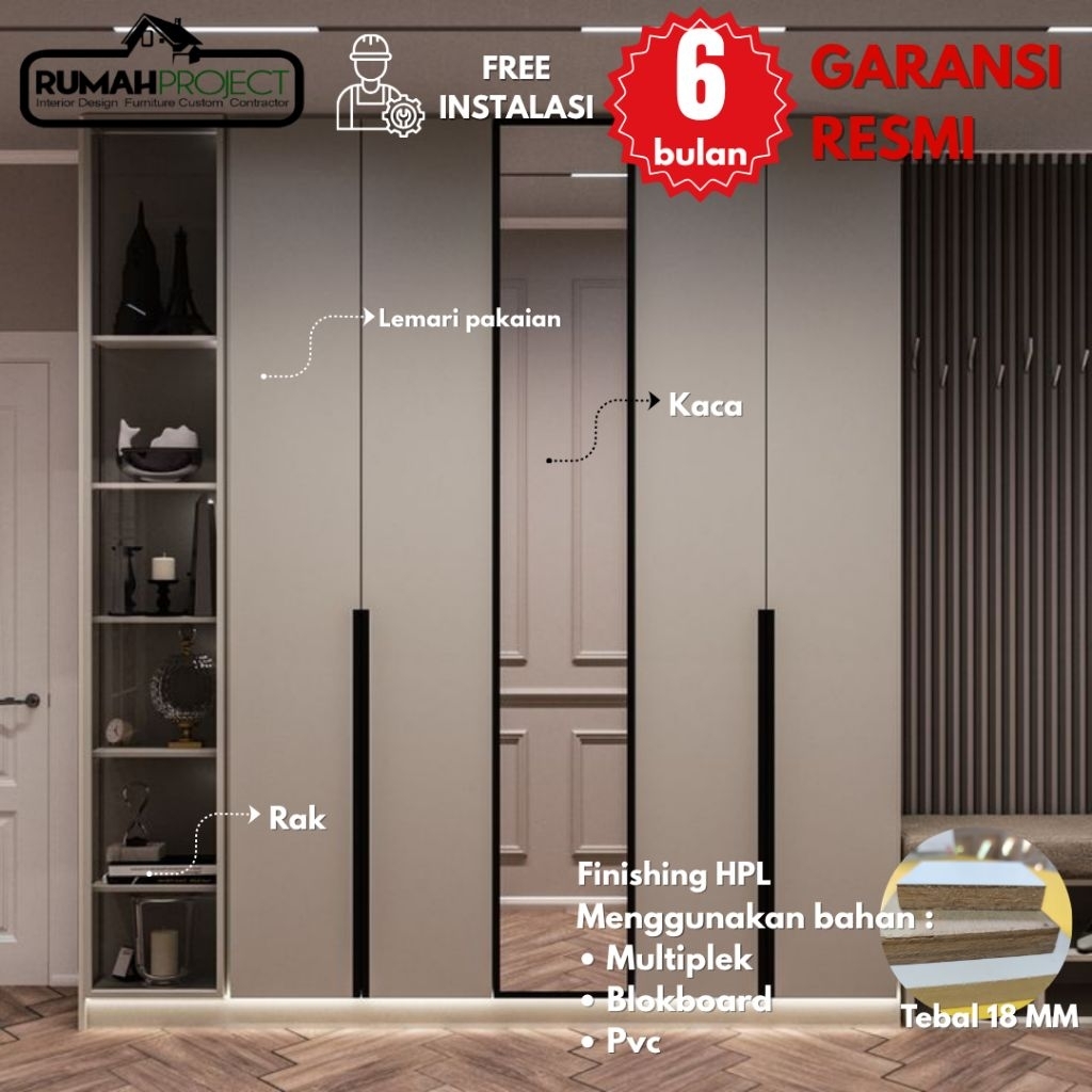 WARDROBE CUSTOM AESTHETIC | WARDROBE | LEMARI PAKAIAN