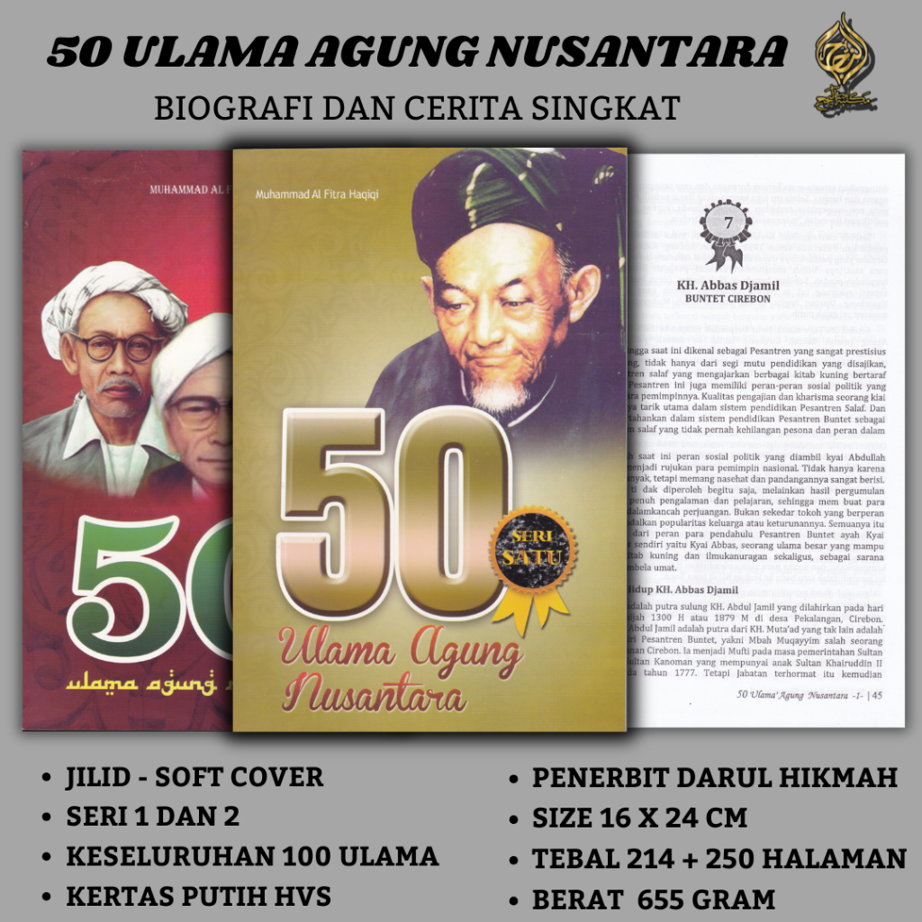 BUKU 50 ULAMA AGUNG NUSANTARA / BUKU BIOGRAFI ULAMA NUSANTARA 50 ULAMA / 100 BIOGRAFI ULAMA