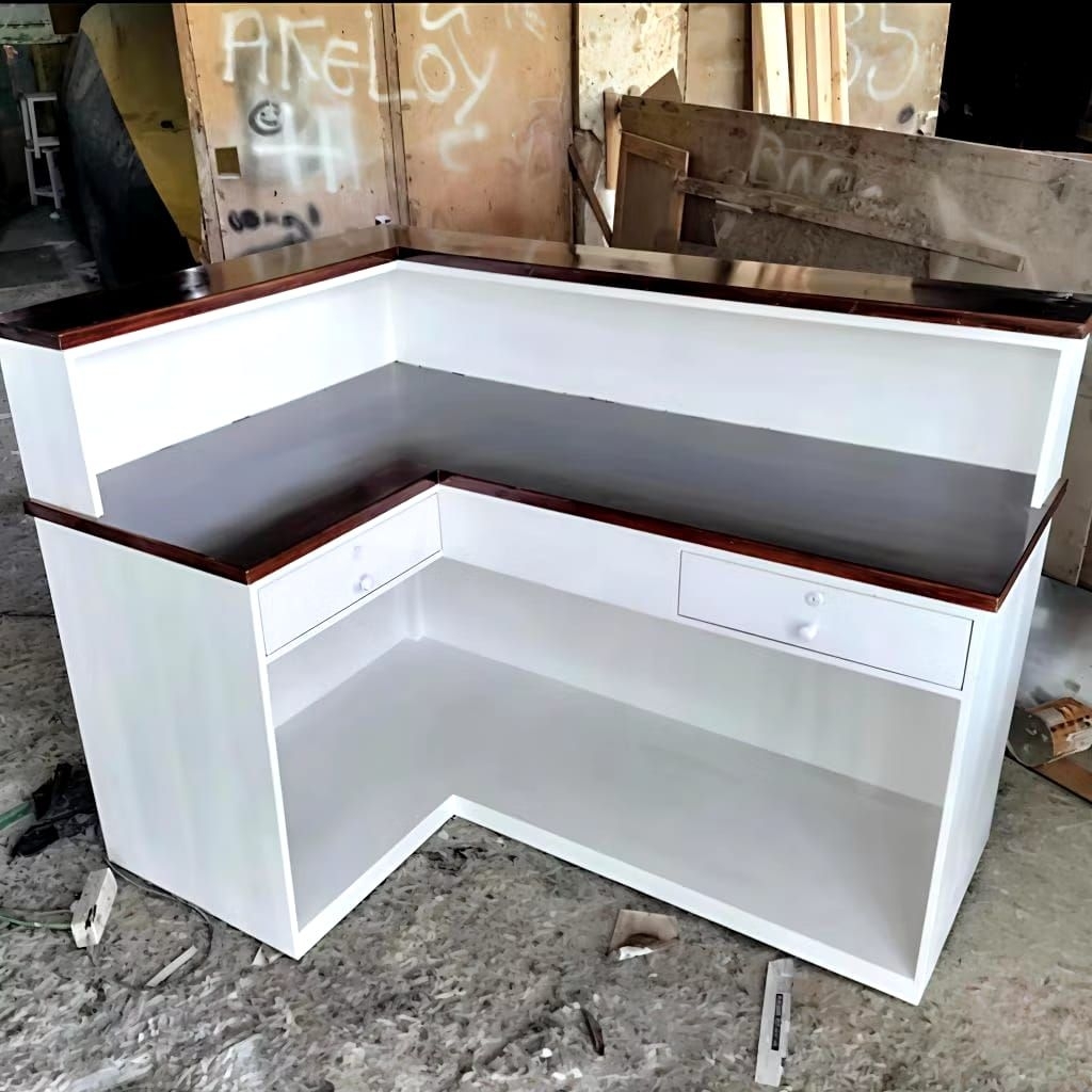 MEJA RESEPSIONIS/MEJA KASIR MINIMALIS/MINI BAR CAFE/ meja kayu jati belanda
