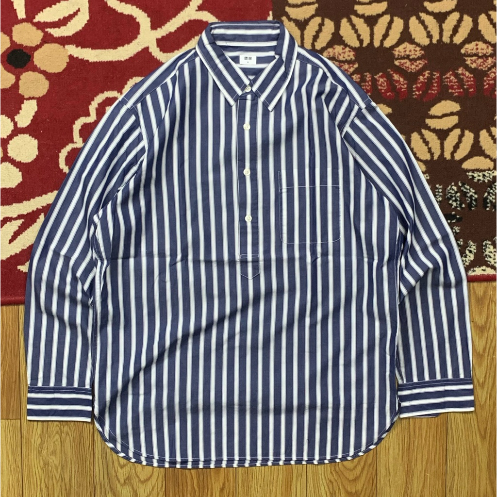 UNIQLO STRIPE SHIRT SIZE L | SHIRT UNIQLO STRIPE | STRIPE SHIRT UNIQLO | KEMEJA STRIPE UNIQLO U | KE