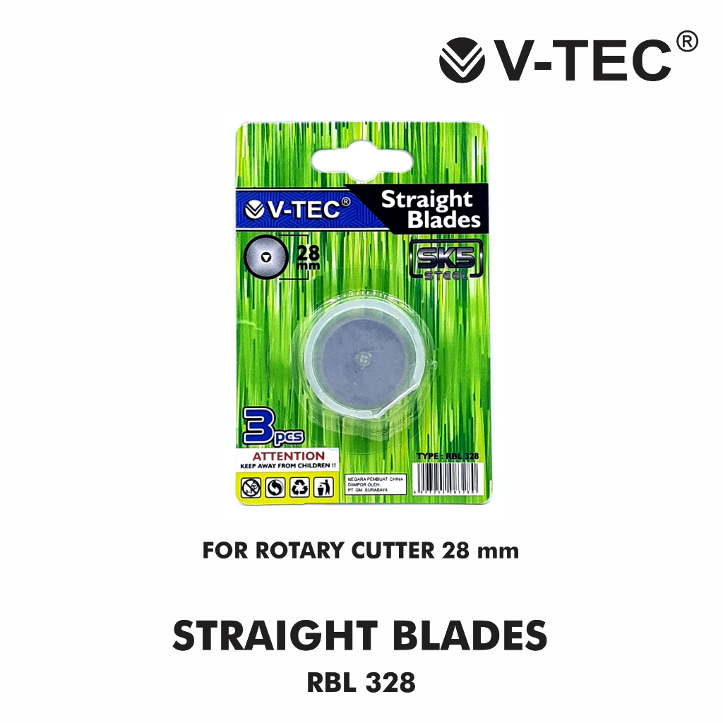 

V-TEC Straight Blades RBL-328 28MM / Refill Blade For Rotary Cutter 28mm