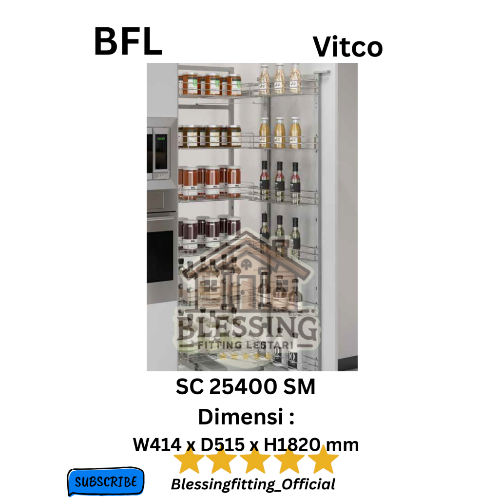 Rak Makanan Full Tarik Vitco 1820 mm Slow Motion SC 25400 SM