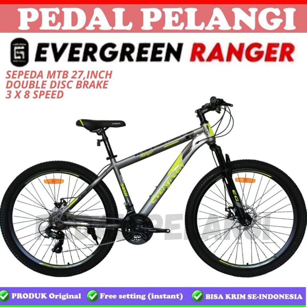 Sepeda gunung MTB 27.5 Inch Evergreen Ranger 545// EG 530// EG 685 BLAZE//  Double disc brake 24 Spe