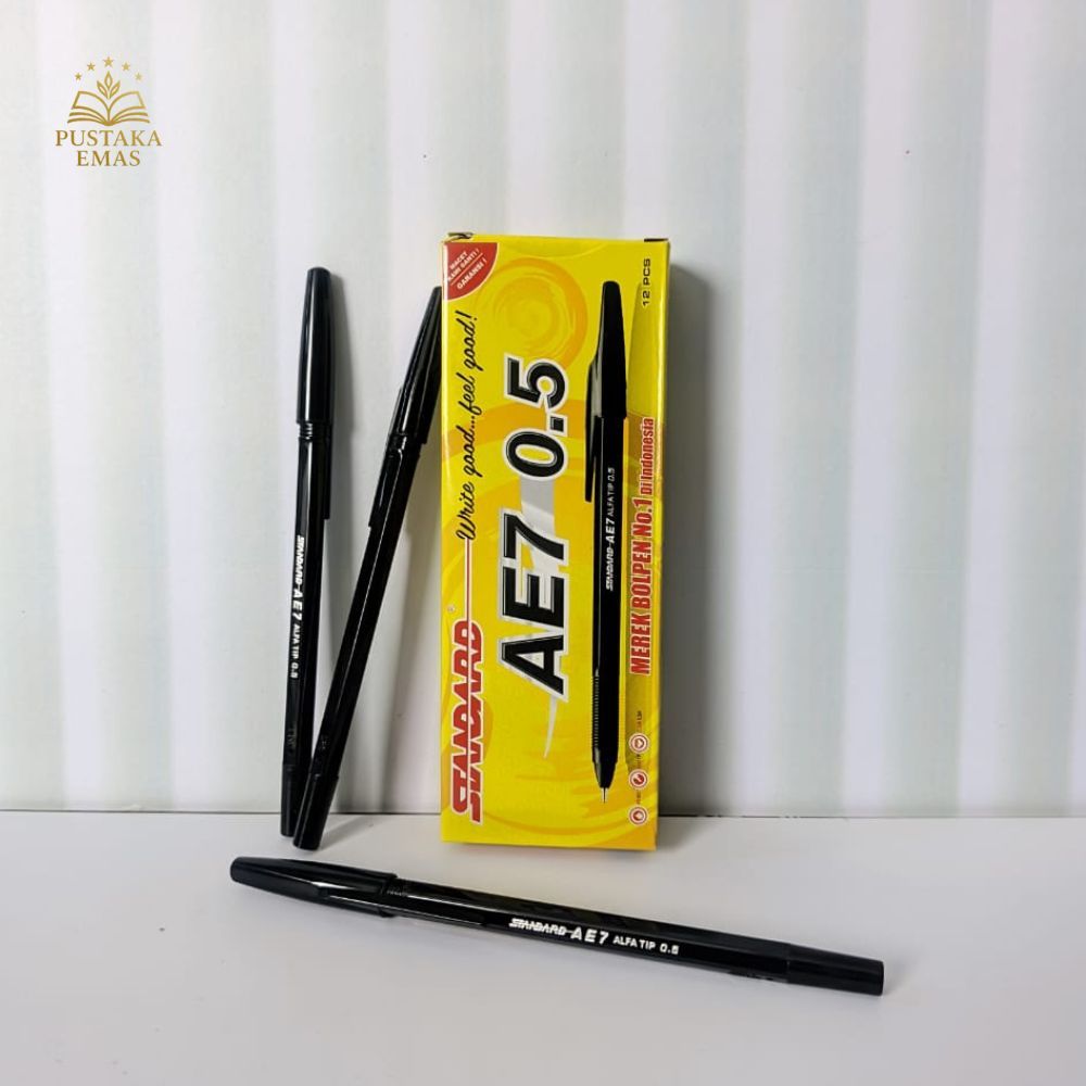 

Pulpen Standard AE7 0.5 – Pulpen Hitam Lancar & Nyaman untuk Menulis ( Harga untuk 1 pcs )