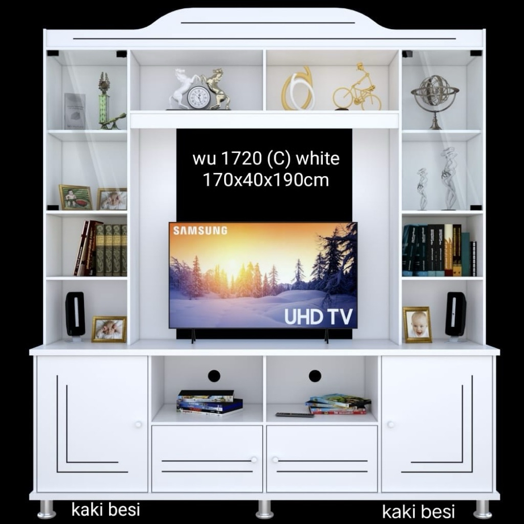 Lemari Hias Jumbo Menara TV Pintu Kaca