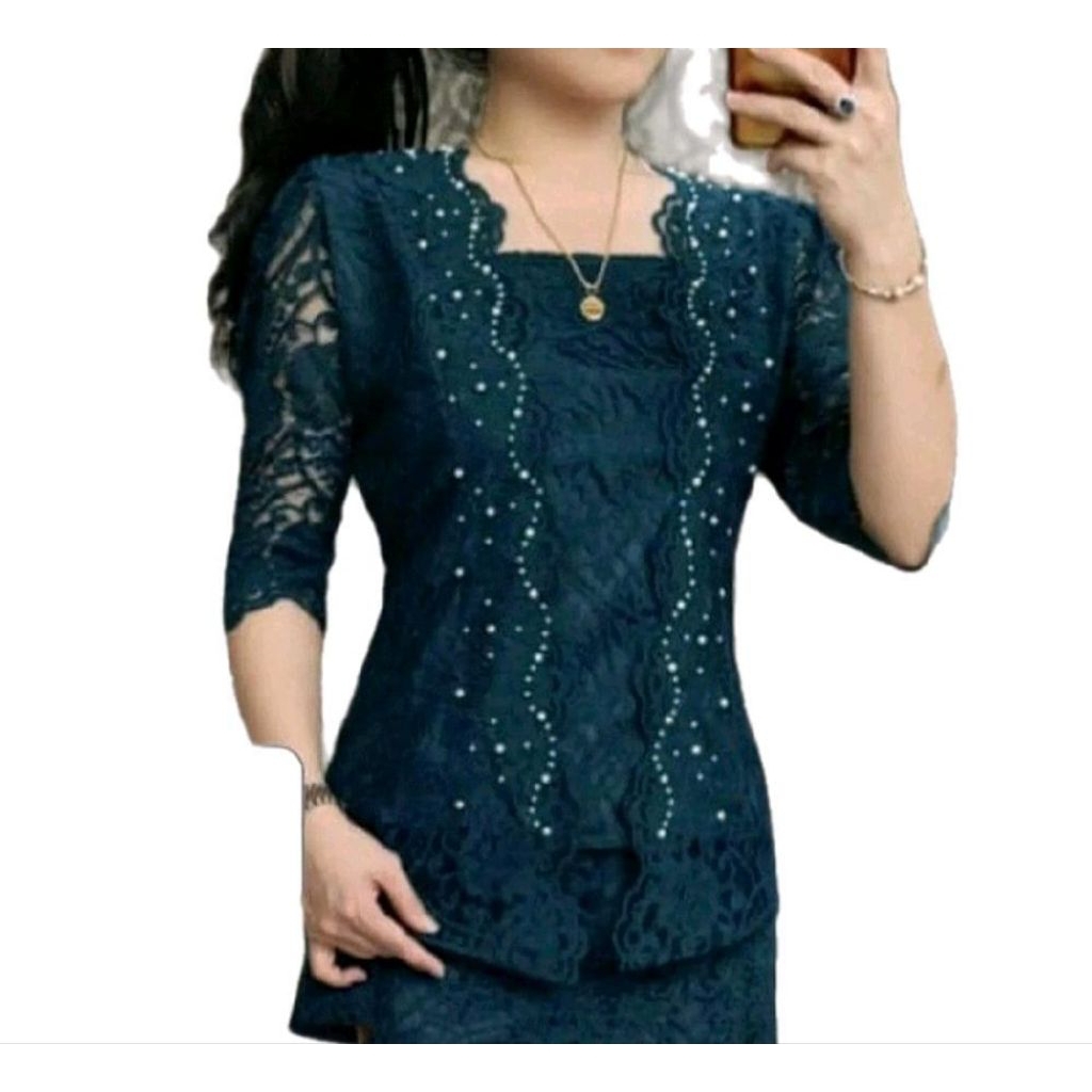 Kebaya Semi Prancis Modern Kekinian