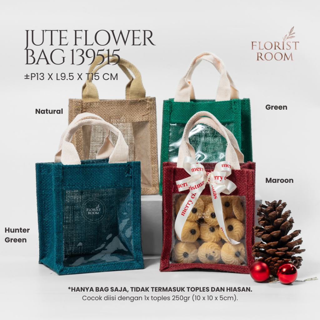 

Jute Flower Bag = 139515 - Tas Kue Hampers Goodie Bag - Hadiah