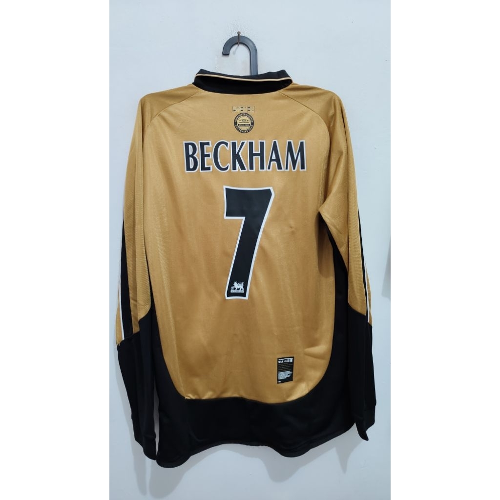 jersey retro MU Cente Beckham size L Bolak balik jersey