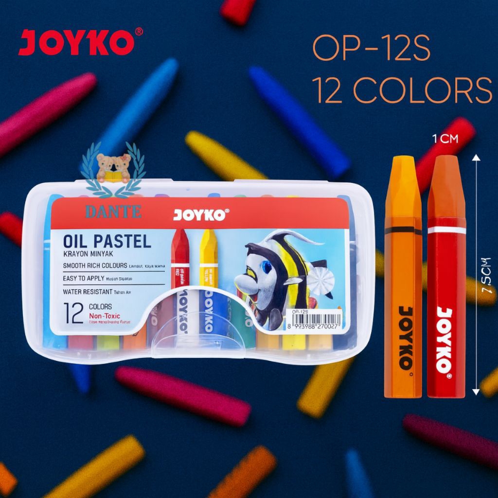 

Crayon Oil Pastel Joyko 12 Warna - krayon 12 warna - crayon menggambar
