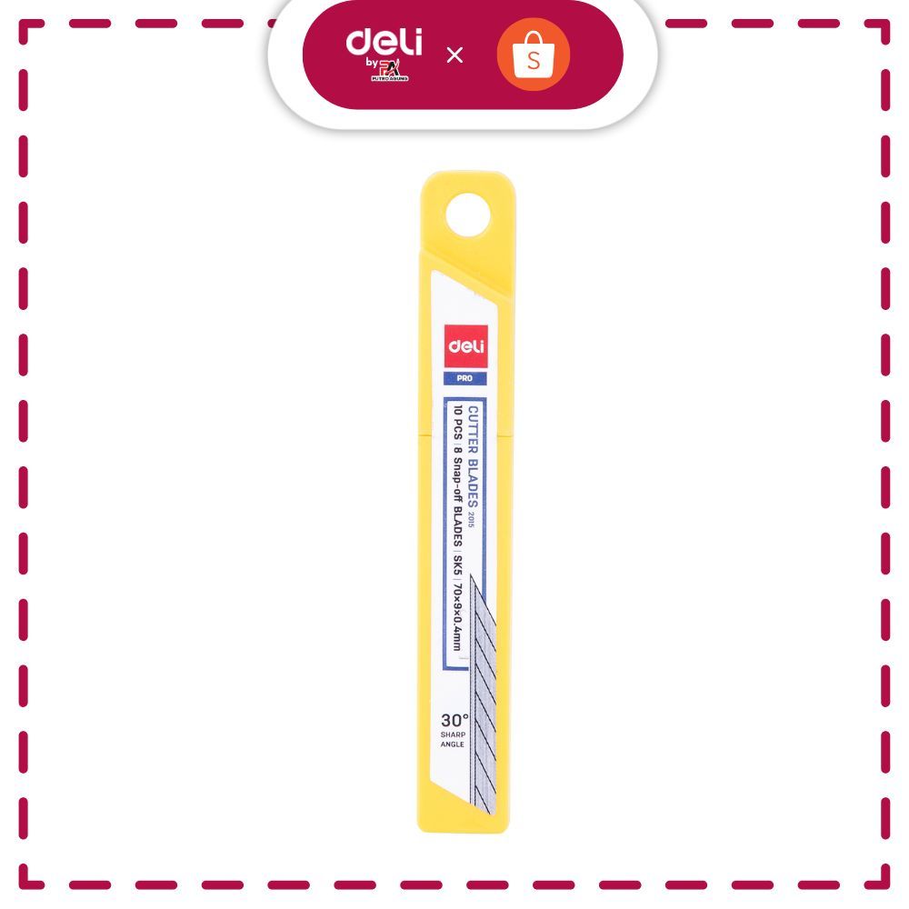 

Deli Isi Cutter / Pisau Cutter desain keras, kuat dan tahan lama 10pcs/box E2015