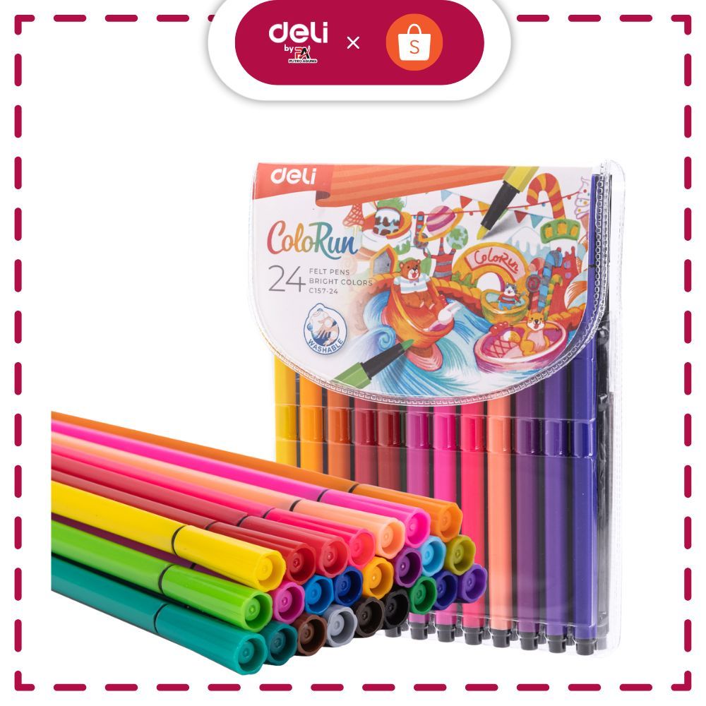 

Deli Felt Pen / Spidol Warna EC157-24