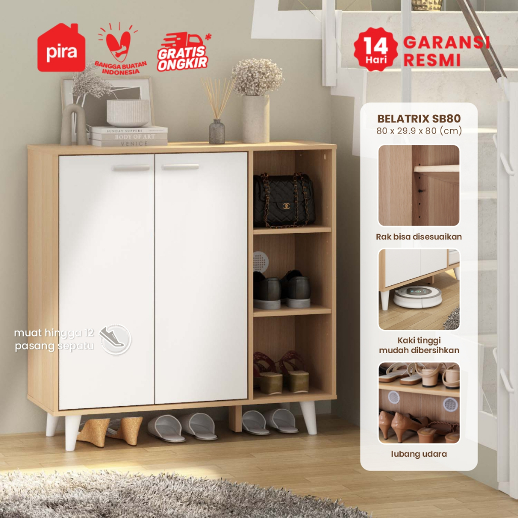 PIRA METROPOLIS OX -  BELATRIX SB80 Bufet / Lemari Serbaguna / Rak Dapur / Rak Sepatu / Rak Serbagun