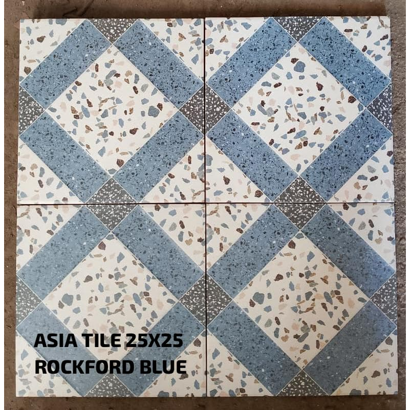 KERAMIK LANTAI KASAR ASIATILE 25X25 ROCKFORD BLUE BROWN GREY KW A keramik lantai keramik lantai kama