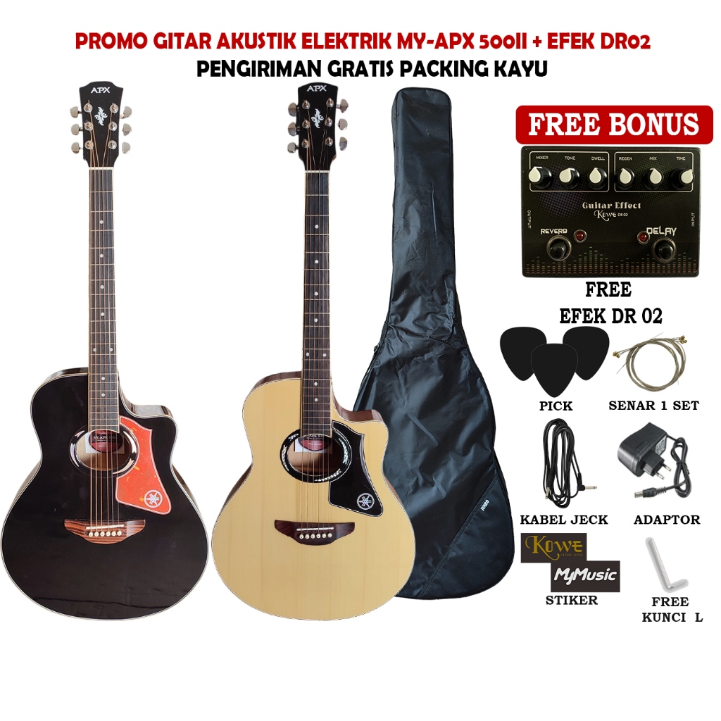 Gitar akustik elektrik model APX 500II Free Efek DR 02
