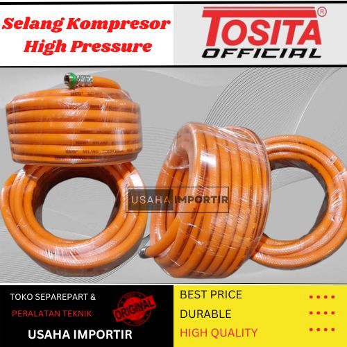 TOSITA Selang Kompresor Tekanan Tinggi Orange 100 Meter Original/ Selang Kompresor Angin 10M Oren