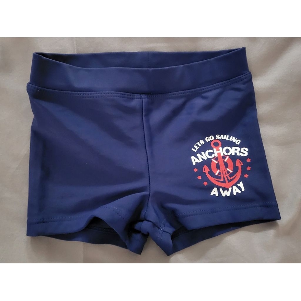 MOTHERCARE Navy Trunkie Swim Shorts for boys (Preloved), Size 3 – 6 months up to 8kg, warna Biru / S
