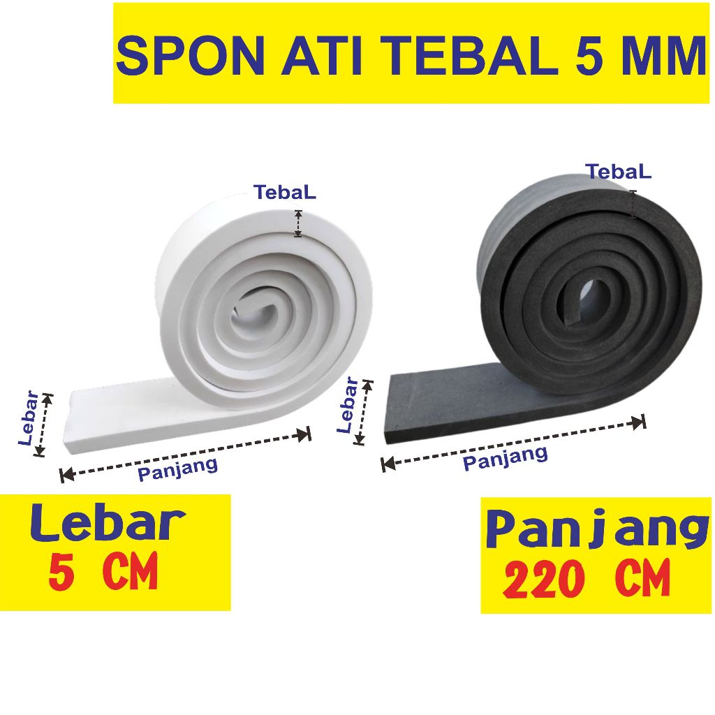 SPON ATI / BUSA ATI TEBAL 5 MILI UKURAN 5 CM X 220 CM