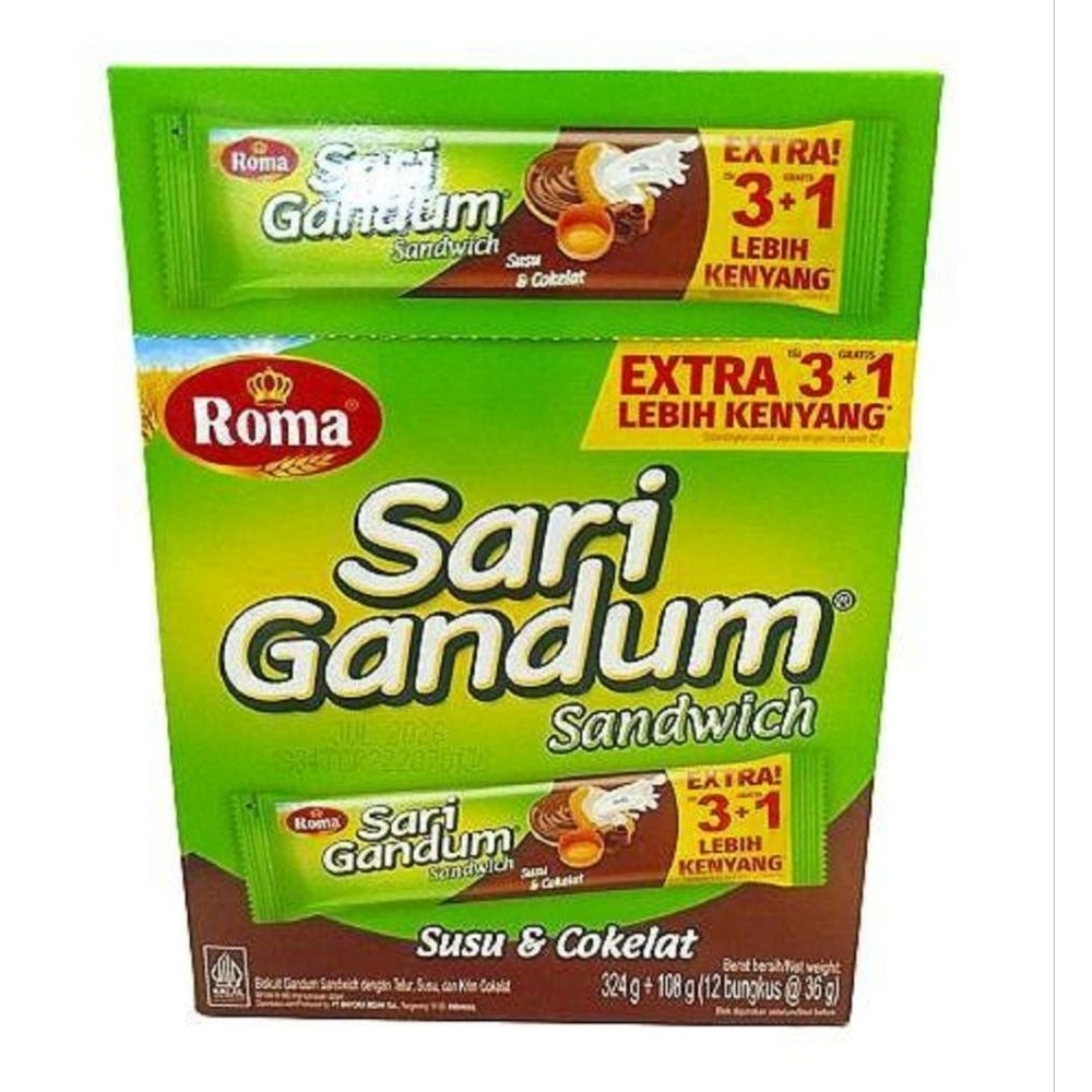 

Roma Sari Gandum Sandwich Coklat box isi 12 pcs