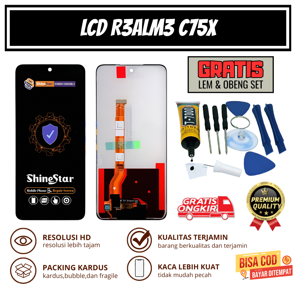 LCD OPPO REALME C75X ORIGINAL + TOUCHSCREEN || GRATIS 1 SET OBENG & LEM || SHINESTAR