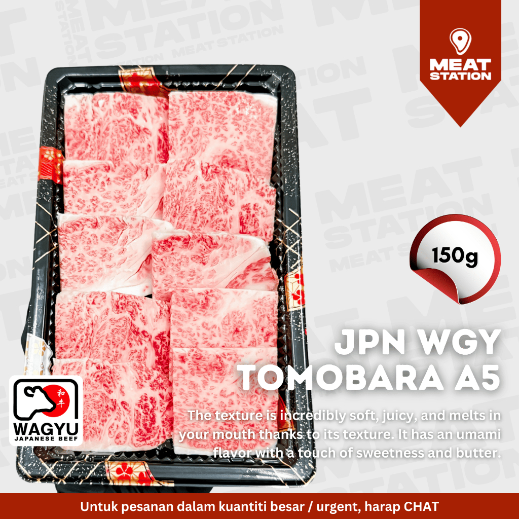 Japan Wagyu Tomo Bara A5 150g 4mm / Yakiniku Cut / Karubi A5 / Daging Grill