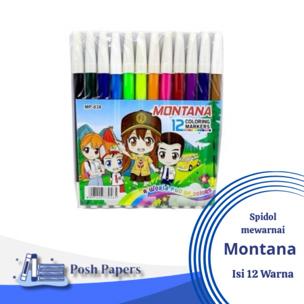 

Spidol Montana isi 12 warna